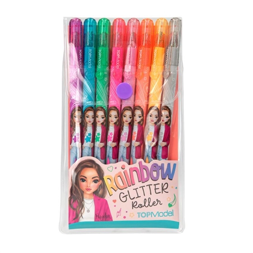 TOP MODEL Glitter Gelpen sæt m/8 farver