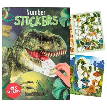 DINO WORLD Nummer Klistermærkebog 
