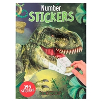 DINO WORLD Nummer Klistermærkebog 
