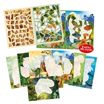 DINO WORLD Nummer Klistermærkebog 
