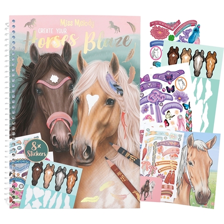 MISS MELODY Malebog m/stickers billede