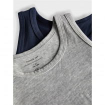 NAME IT 2-Pak Tanktop Grå Blå Mix
