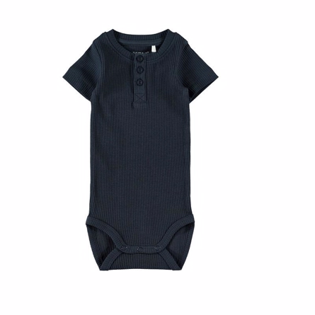 NAME IT Kortærmet Body Rib Navy