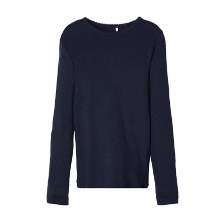 NAME IT Hulmønster Bluse Vitte Dark Navy