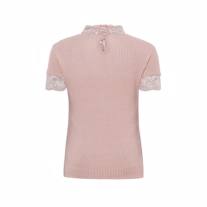 NAME IT Kortærmet Blonde Bluse Rosa