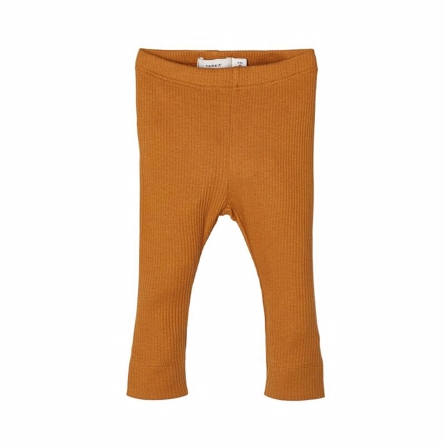 NAME IT Modal Rib Baby Leggings Bone Brown