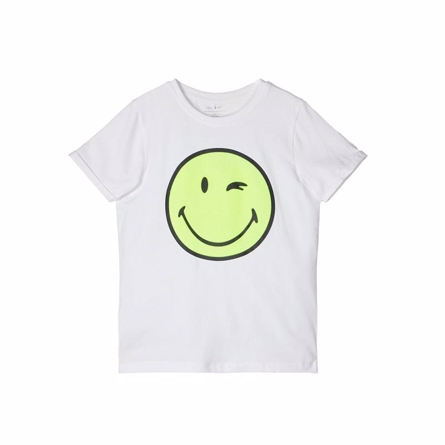 NAME IT Smiley Tee Happy White