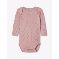 NAME IT 3-Pak ØKO Body Langærmet Black Plum Dots