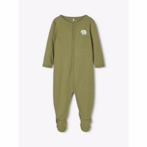 NAME IT 2-Pak ØKO Natdragter Loden Green Turtle (Med Fødder)