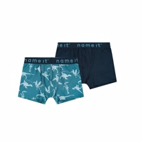 NAME IT 2-Pak Basis Boksershorts Real Teal Dino