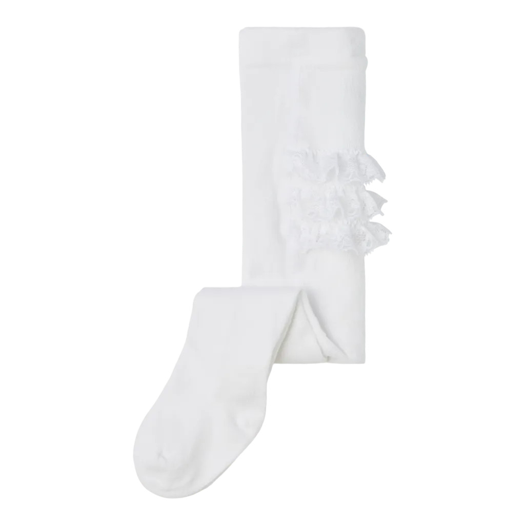 Name It Strømpebukser - NbfOpagna - Bright White m. Blonder