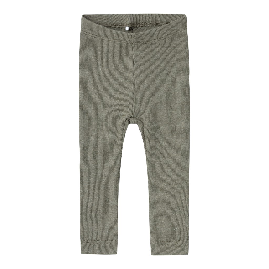 NAME IT Modal Rib Leggings Kab Dusty Olive Melange
