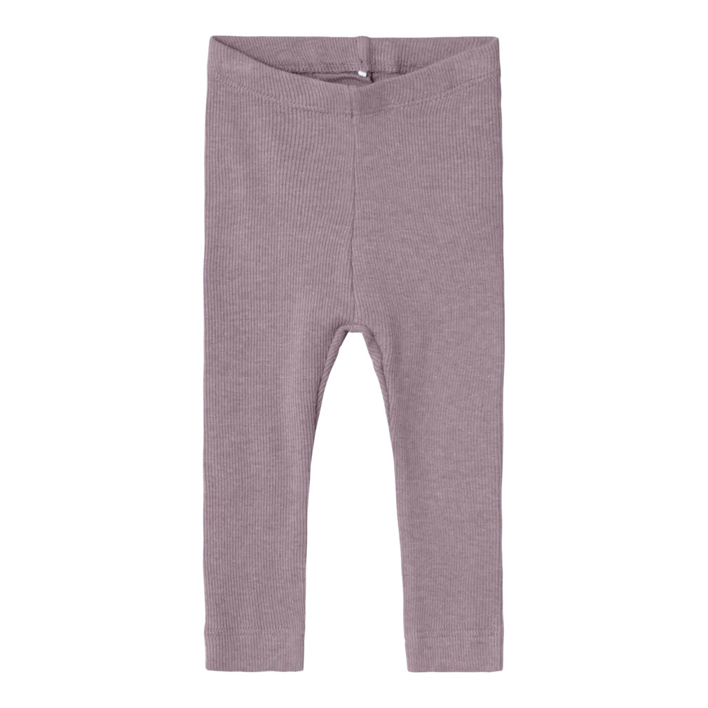 NAME IT Modal Rib Leggings Kab Elderberry Melange