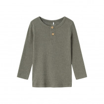 NAME IT Modal Rib Bluse Kab Dusty Olive Melange