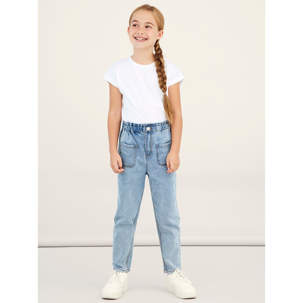 NAME IT Højtaljede Mom Jeans Bella Light Blue