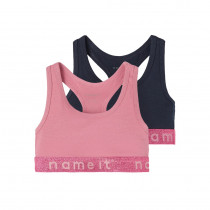NAME IT 2-Pak Korte Toppe Heather Rose & Dark Sapphire