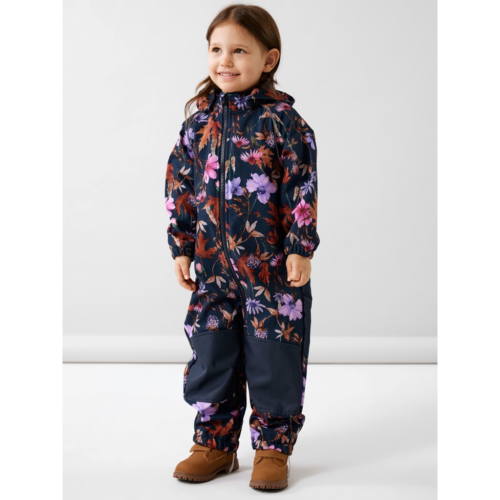 NAME IT Softshell Dragt Alfa Dark Sapphire Flowers