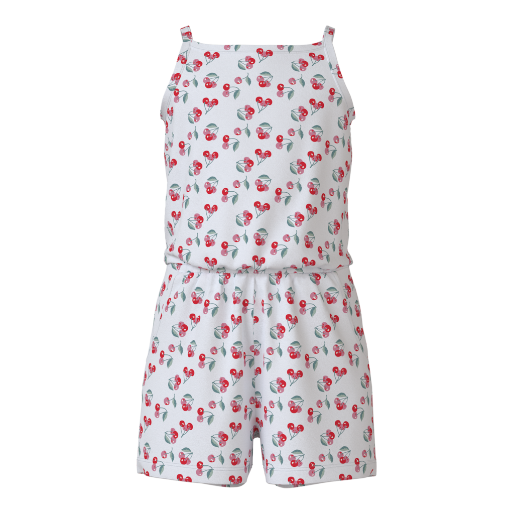 NAME IT Playsuit Vigga Bright White Kirsebær