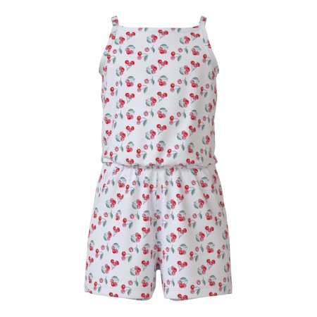 NAME IT Playsuit Vigga Bright White Kirsebær