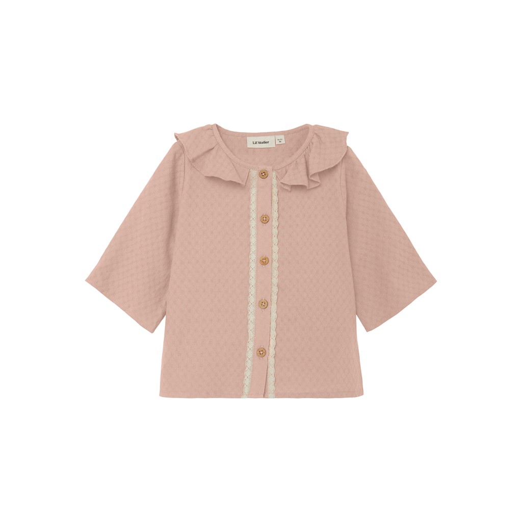 LIL ATELIER Flæsekrave Skjorte Dolly Rose Dust