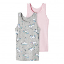 NAME IT 2-Pak Tanktop Unicorn Grey Melange