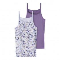 NAME IT 2-Pak Strop Toppe Flower Purple Heather