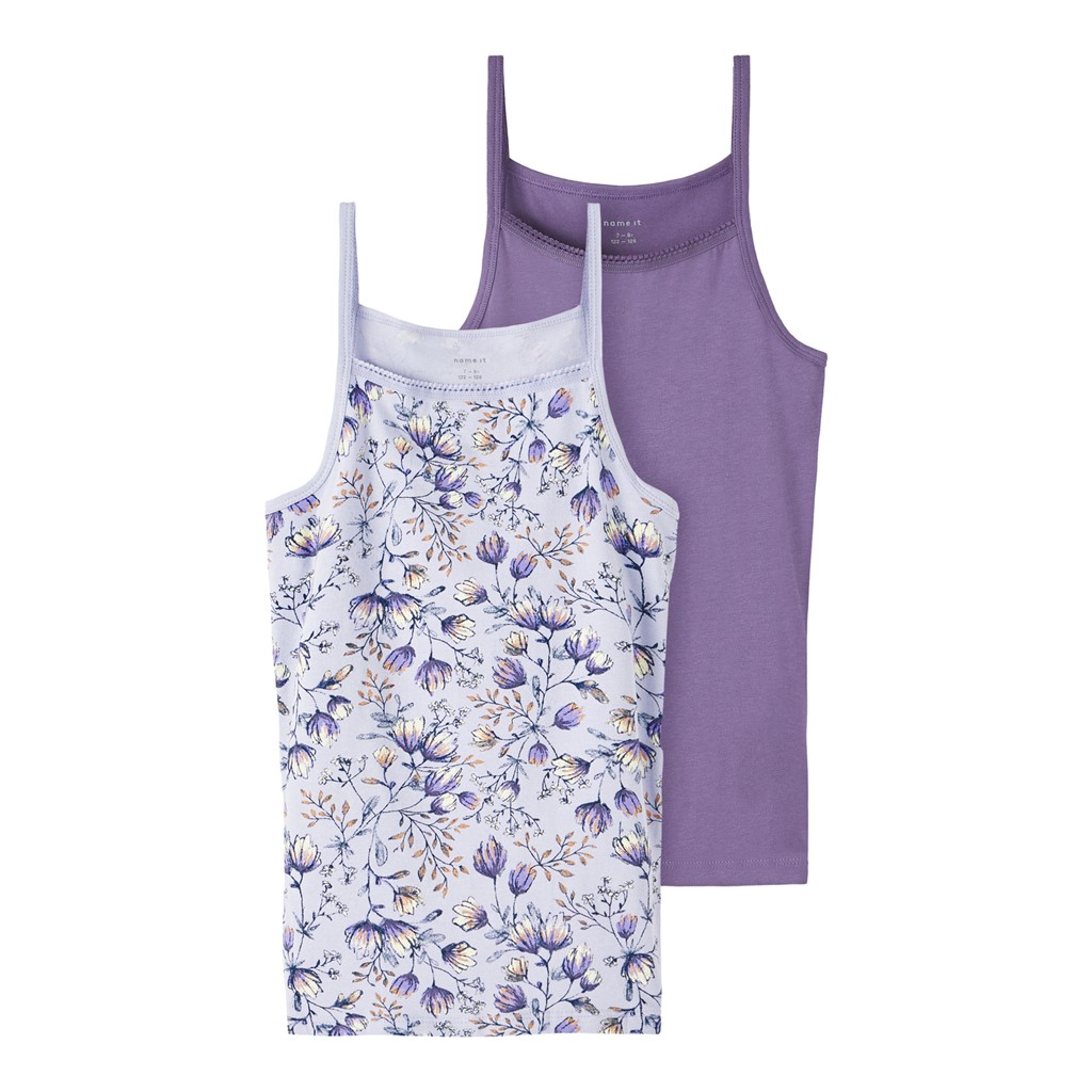 Billede af NAME IT 2-Pak Strop Toppe Flower Purple Heather