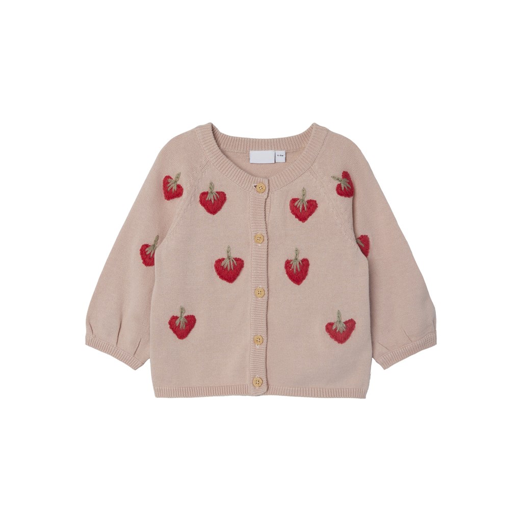 NAME IT Jordbær Cardigan Juna Rose Smoke