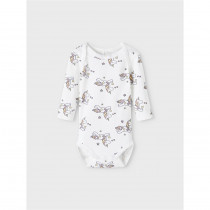 NAME IT 2-Pak Langærmet Body Unicorn Bright White