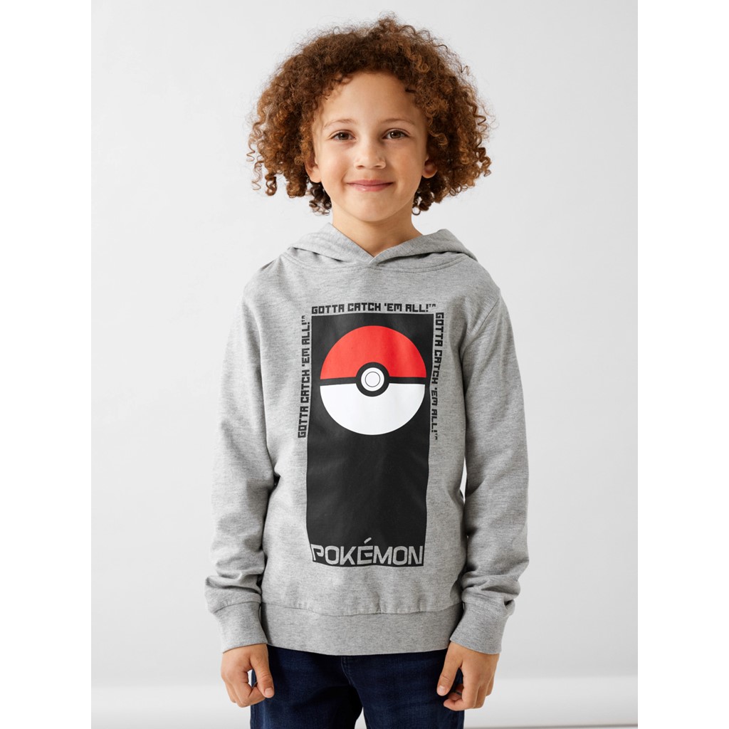 NAME IT Pokermon Sweat Hoodie Jalte Grey Melange