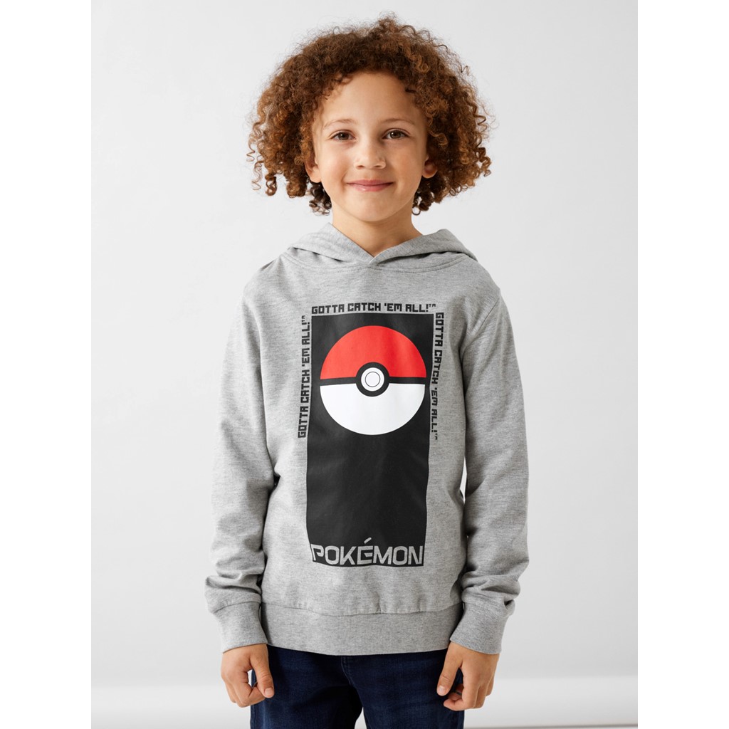 NAME IT Pokermon Sweat Hoodie Grey Melange