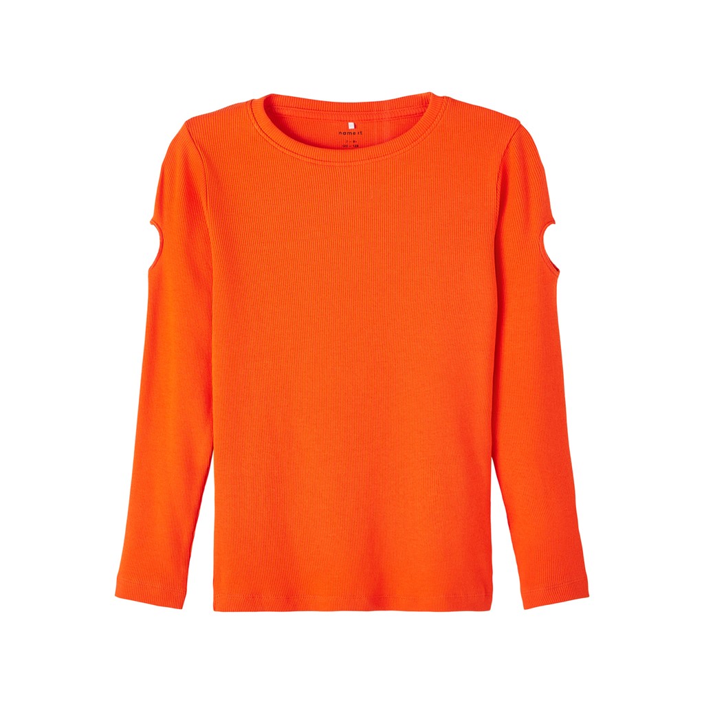NAME IT Rib Bluse Luana Scarlet Ibis
