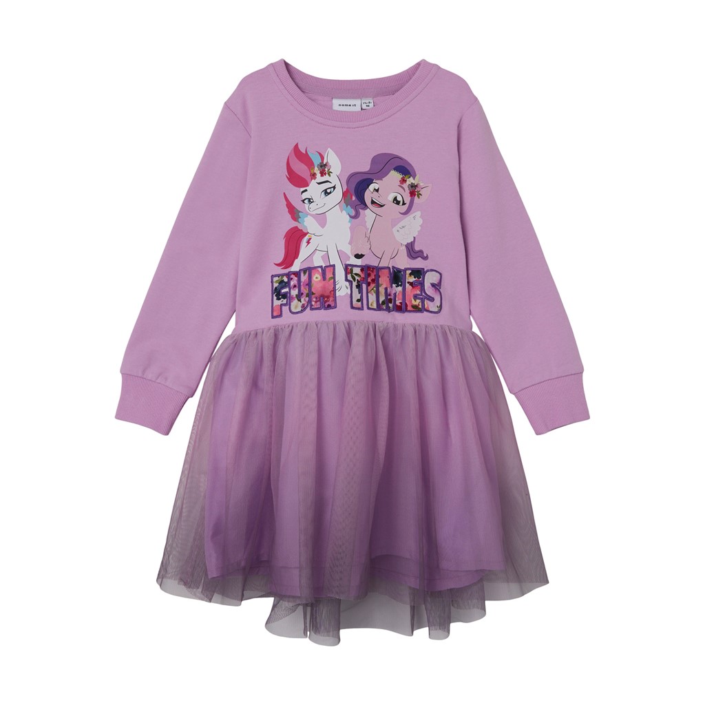 NAME IT My Little Pony Sweat Kjole Jane Violet Tulle