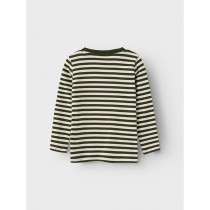 NAME IT Stribet Bluse Med Traktor Villy Rifle Green
