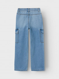 NAME IT Brede Cargo Jeans Rose Light Blue Denim