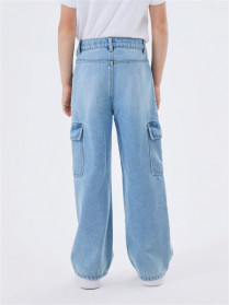 NAME IT Brede Cargo Jeans Rose Light Blue Denim