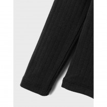 NAME IT Langærmet Rib Bluse Black Solid
