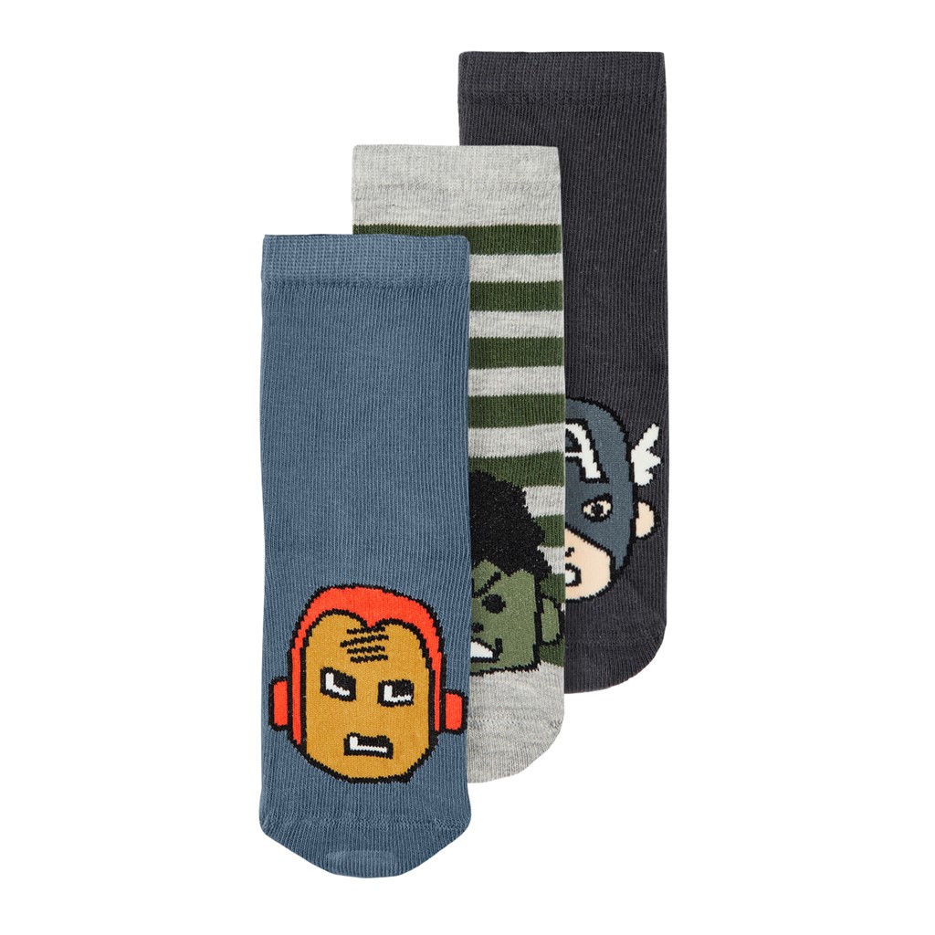 NAME IT 3-Pak Avengers Strømper India Ink