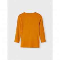 NAME IT Langærmet Rib Bluse Oden Inca Gold