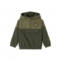 NAME IT Fleece Anorak Jakke Morm Oil Green