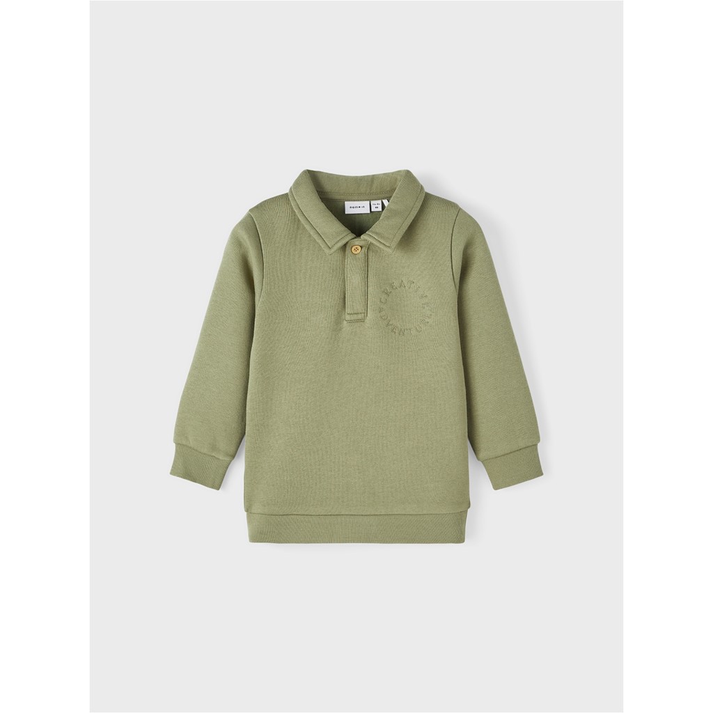 NAME IT Polo Sweatshirt Ozzy Oil Green