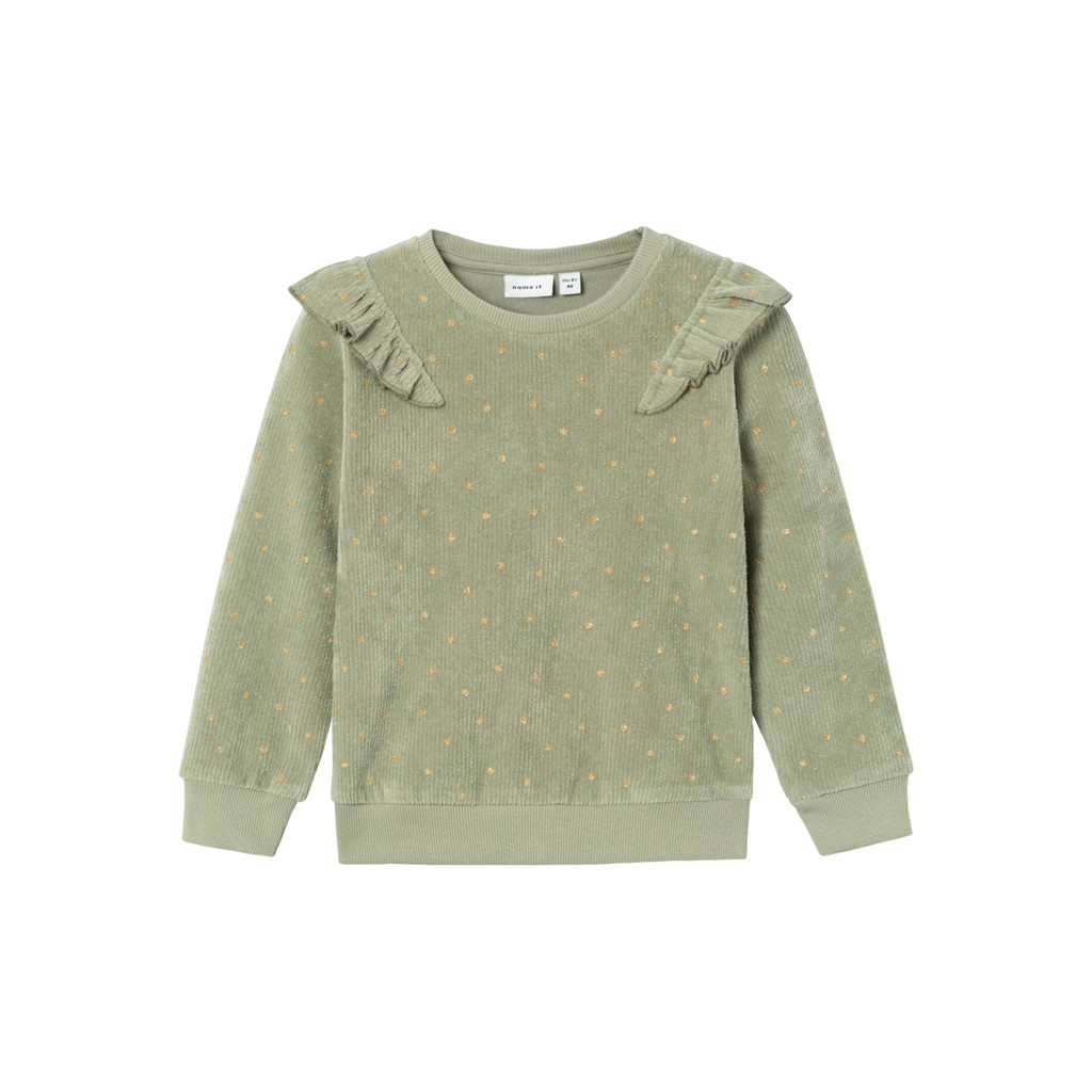 NAME IT Velour Glimmer Bluse Nelly Oil Green