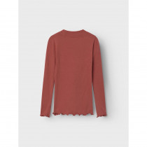 NAME IT Langærmet Rib Bluse Osiffa Light Mahogany