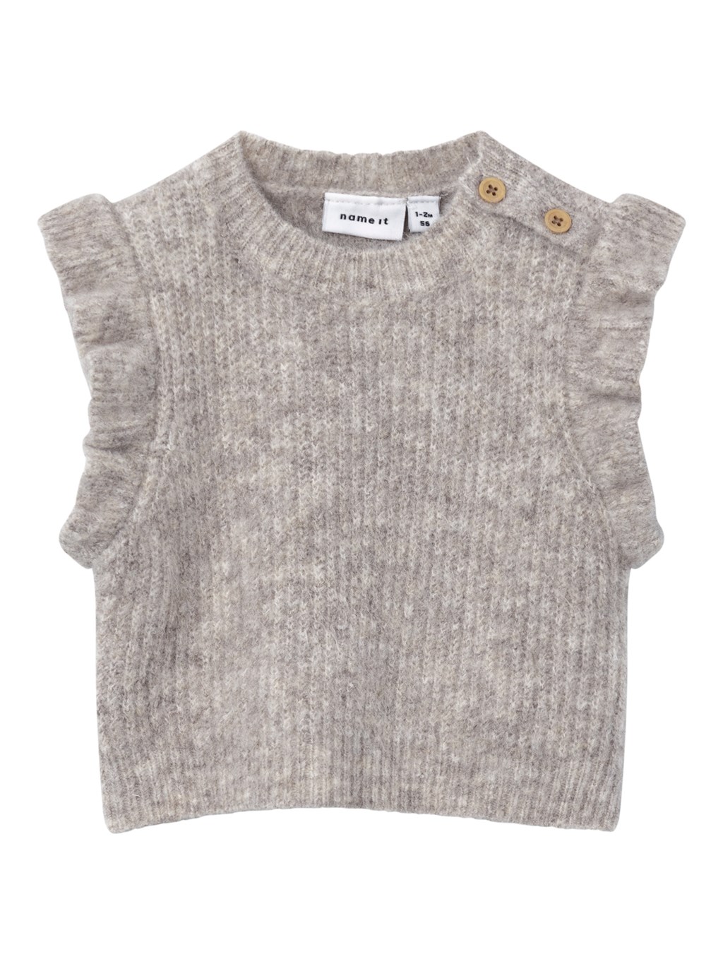 NAME IT Stikket Vest Sollar Peyote Melange