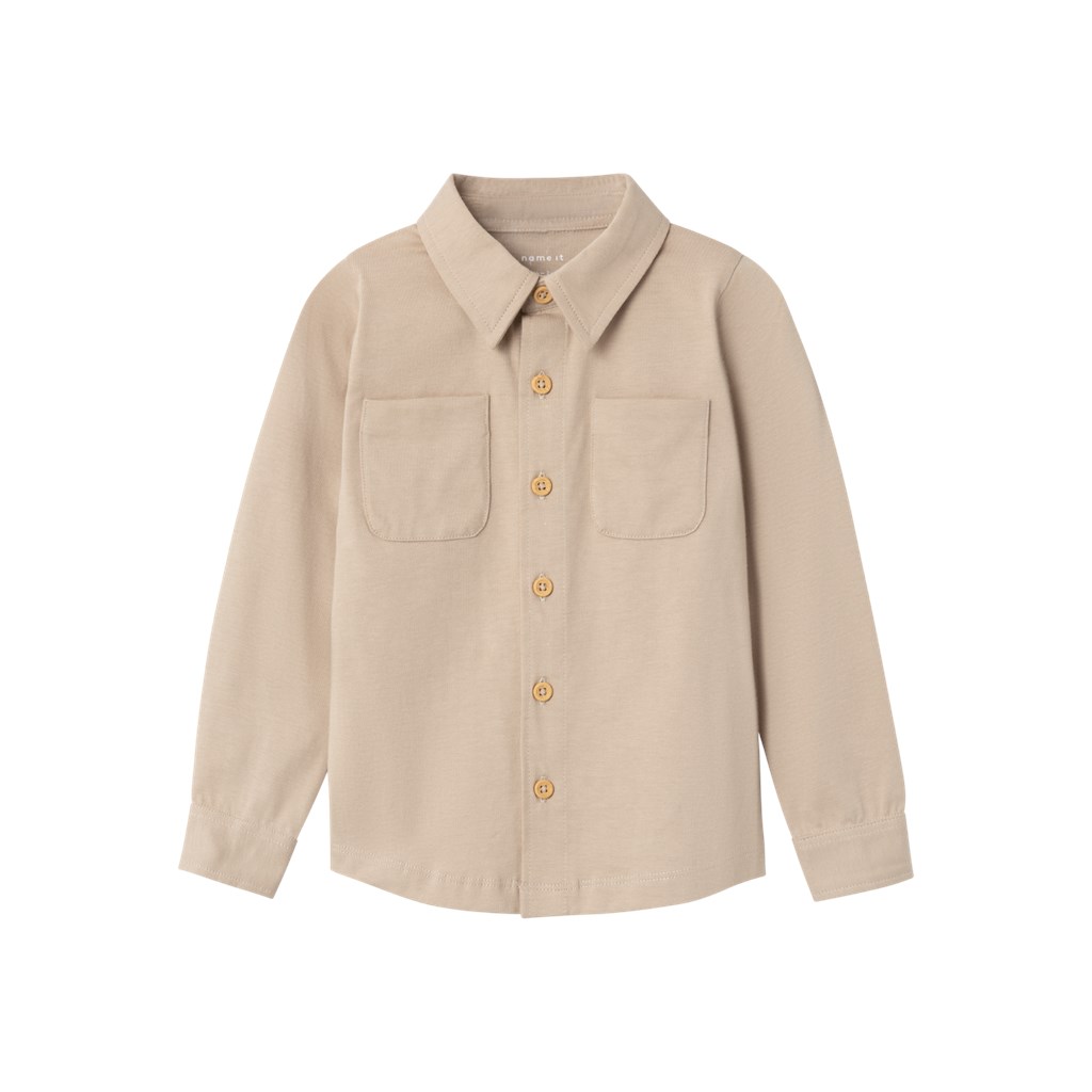 NAME IT Jersey Skjorte Ronald Oxford Tan