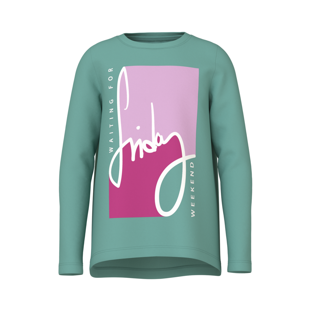 NAME IT Langærmet Løs Bluse Violet Wasabi