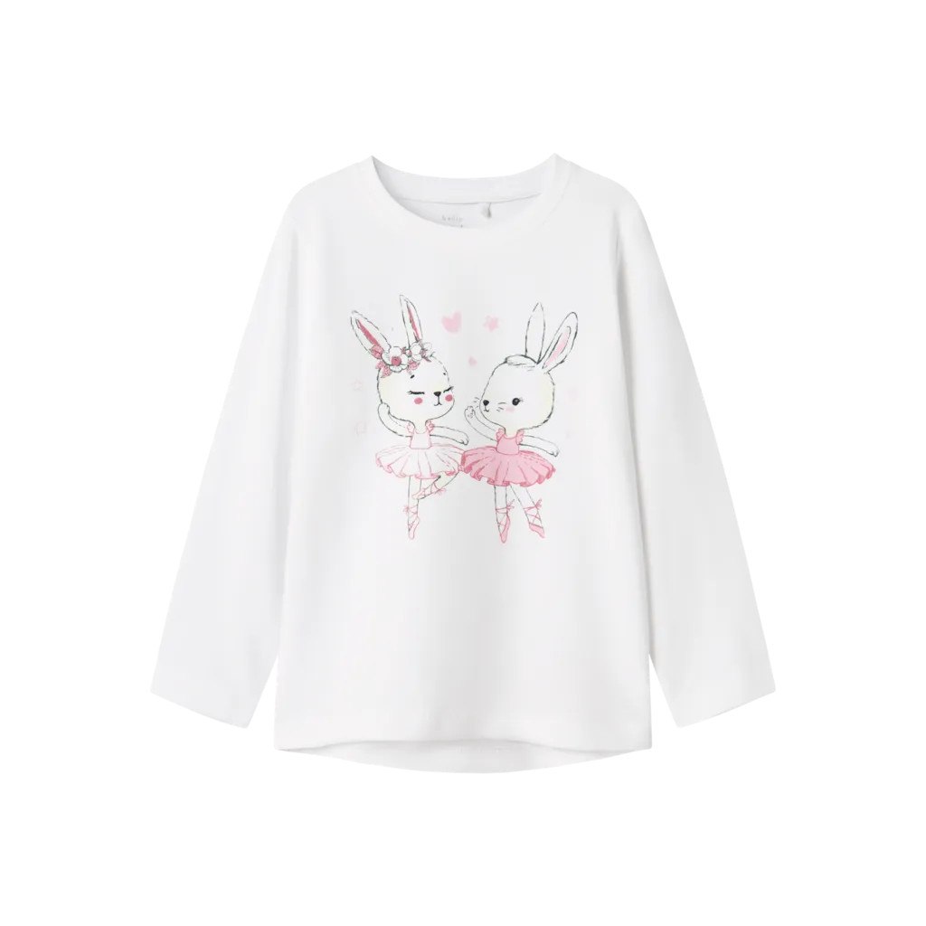 NAME IT Langærmet Bluse Vix Bright White