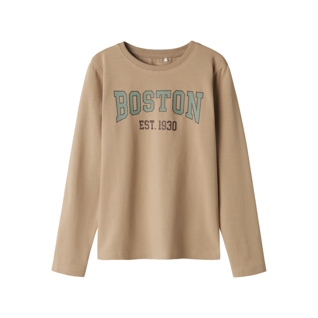 Name It Vux Boston Langærmet Bluse - Weathered Teak