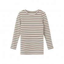 NAME IT Stribet Langærmet Rib Bluse Suraja Mocha Meringue