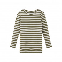 NAME IT Stribet Langærmet Rib Bluse Suraja Deep Lichen Green